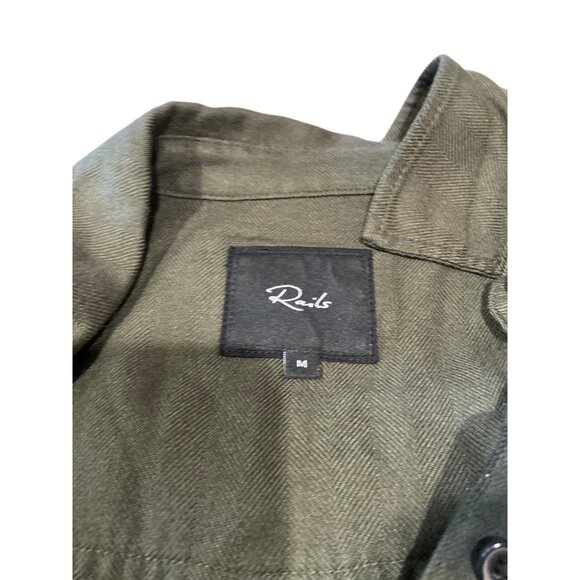 Rails Black Waves Blouse Hunter Olive Size M - Picture 3 of 15